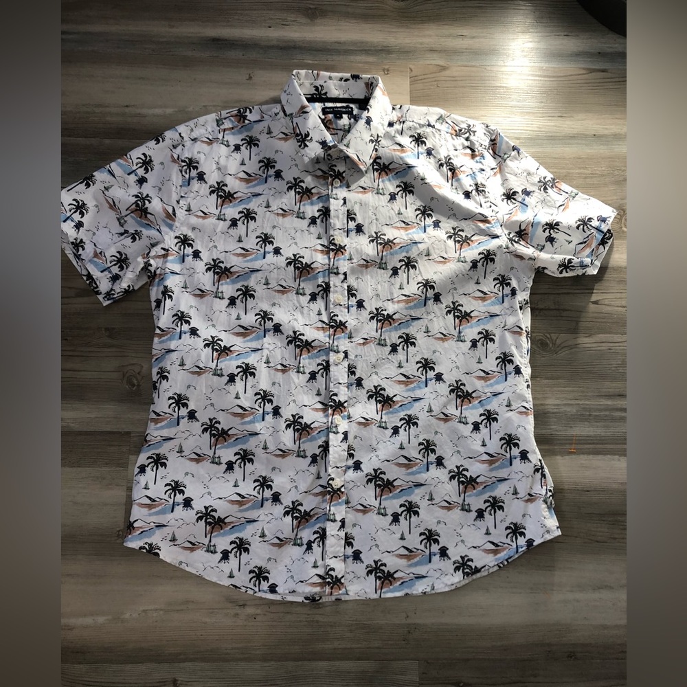 Jack Maverick slim fit Hawaiian print SS buttondown, size XL